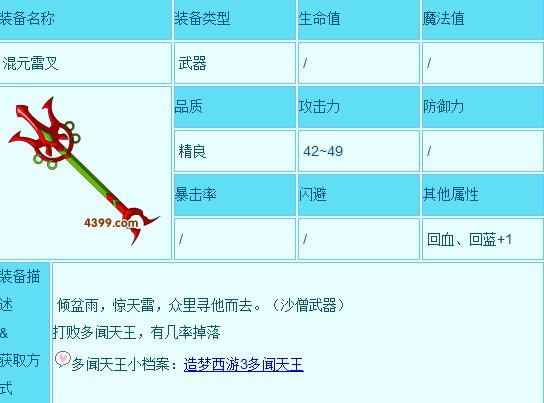 造梦西游3混元雷叉怎么得？副本掉落位置详解