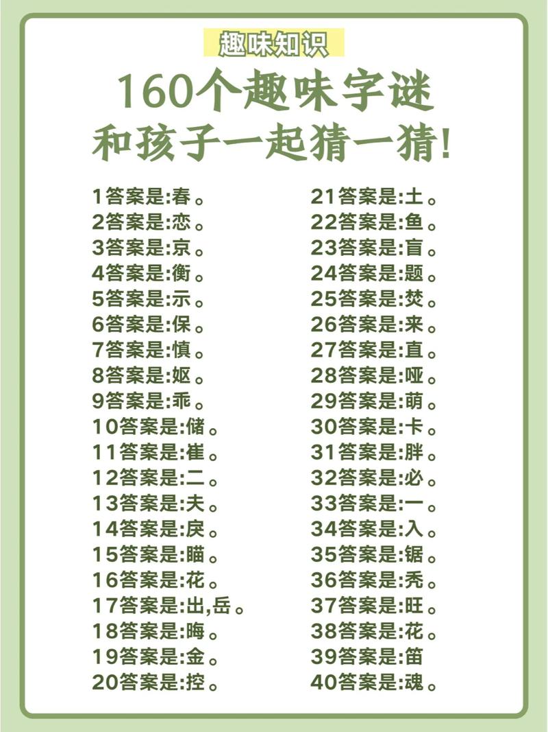 超级好玩的猜字谜游戏推荐，适合所有年龄段！
