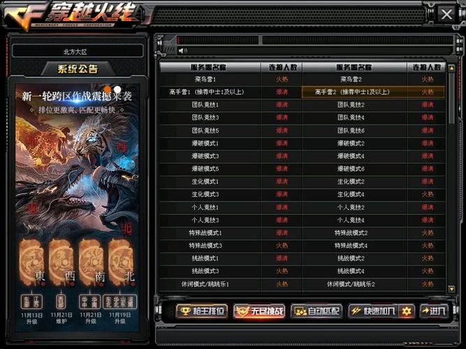 CF北方大区哪个区人最多？游戏体验最佳选择