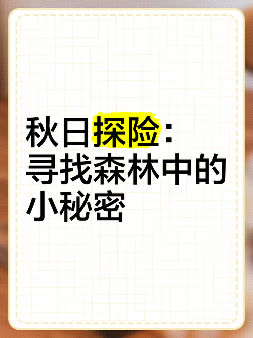 秋日森林探索：如何找到隐藏宝箱并生存下来