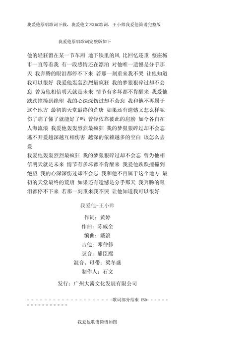 我爱他歌词是什么？深度解析歌曲背后的情感