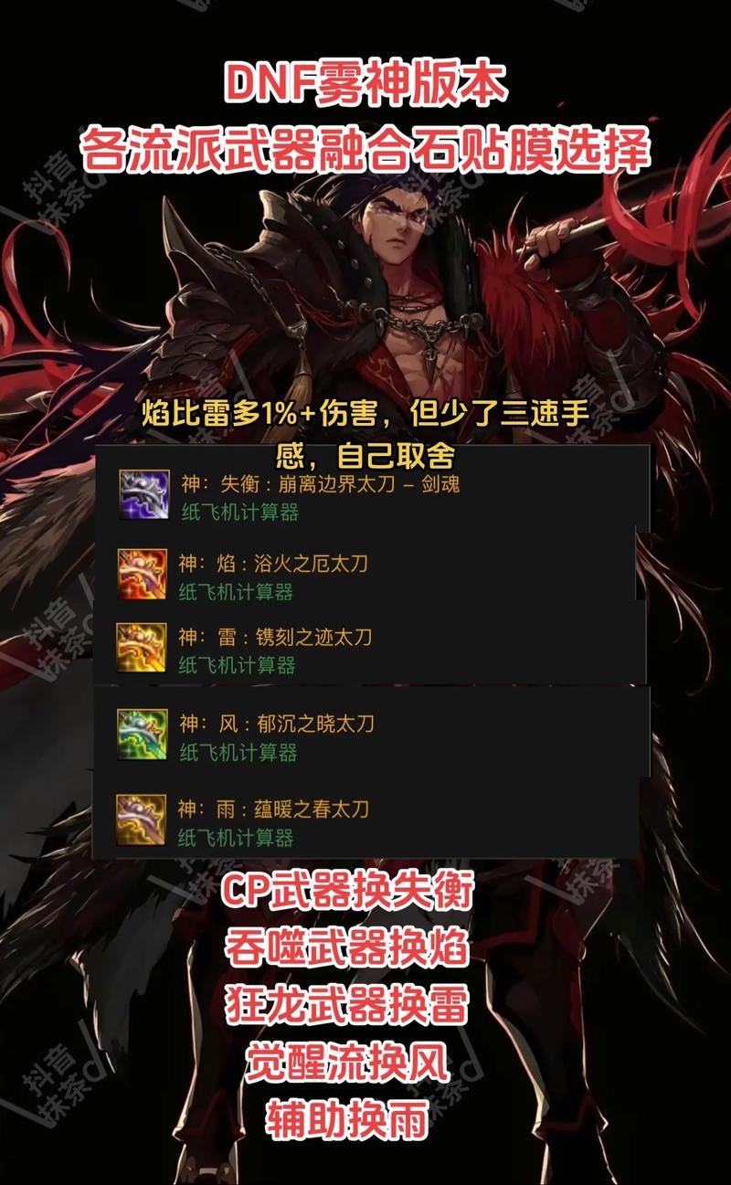 DNF剑宗用什么武器好？110版本巨剑太刀雾神武器推荐