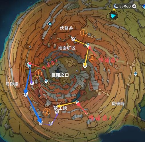 原神层岩巨渊怪物分布：高效刷怪路线图推荐！
