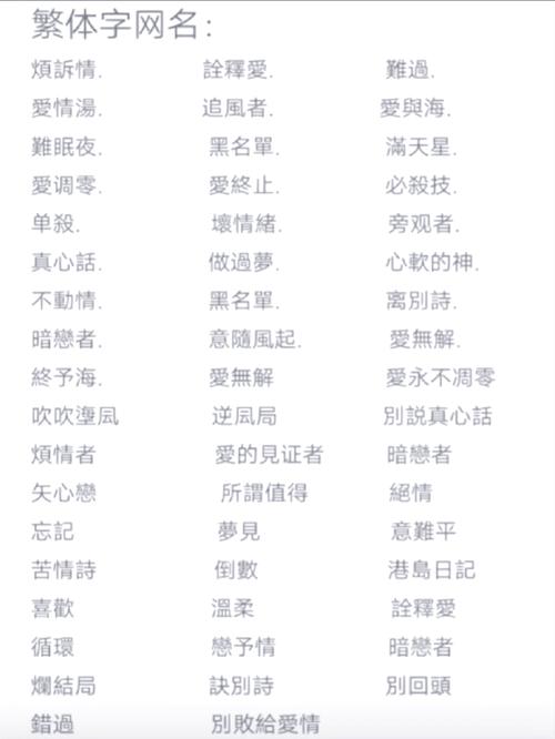 QQ网名繁体字女生资源分享？(免费获取一百个名字！)