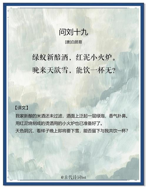 白居易名句绿蚁指什么？带你了解这首诗的背景