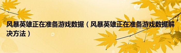 风暴英雄准备游戏数据方法有哪些?(分步指南一学就会)