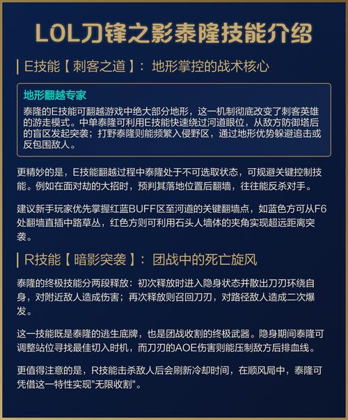 刀锋之影泰隆怎么玩?(新手必学上分攻略一步到位!)